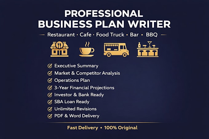 write a professional restaurant, cafe or food business plan