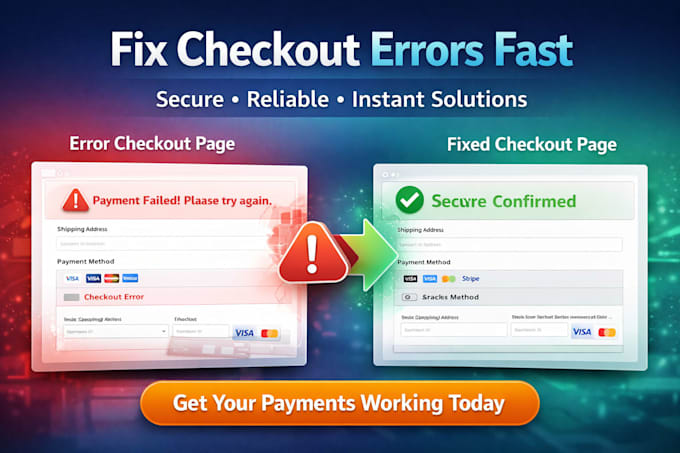 fix payment checkout errors on ecommerce website fast and secure payment gateway