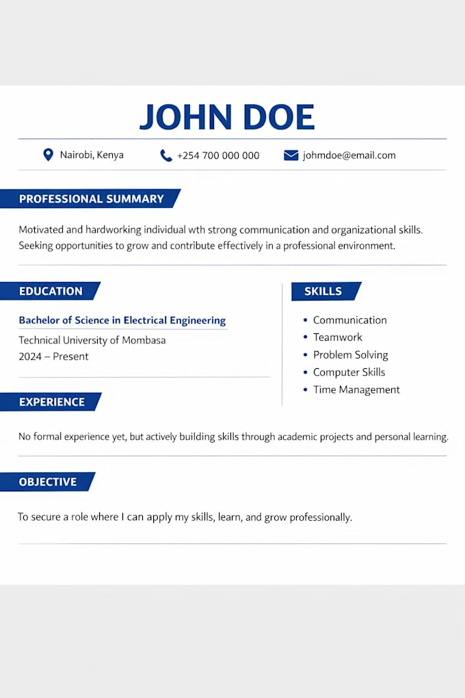 write or improve your CV and resume