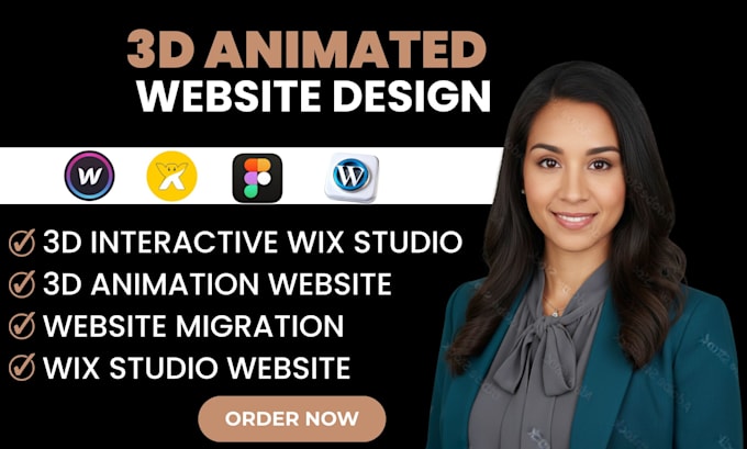 create a 3d interactive website design in wix studio