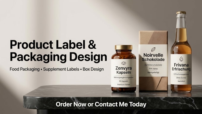 german product packaging design label and package design supplement label design