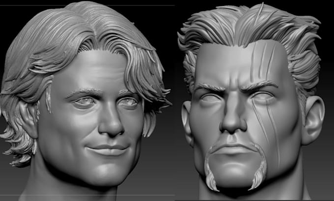 Sculpt head model 3d bust face model head sculpt stl file zbrush for 3d ...