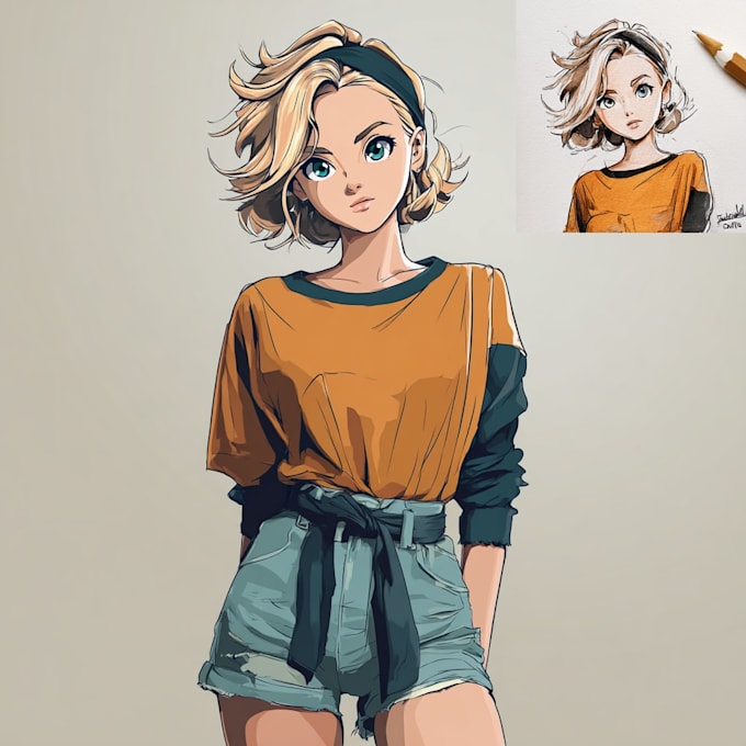 Draw anime art character for you original or fanart by Rosalel | Fiverr
