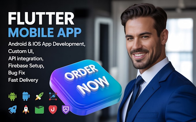 develop flutter mobile app android ios custom ui api firebase expert, bug fix