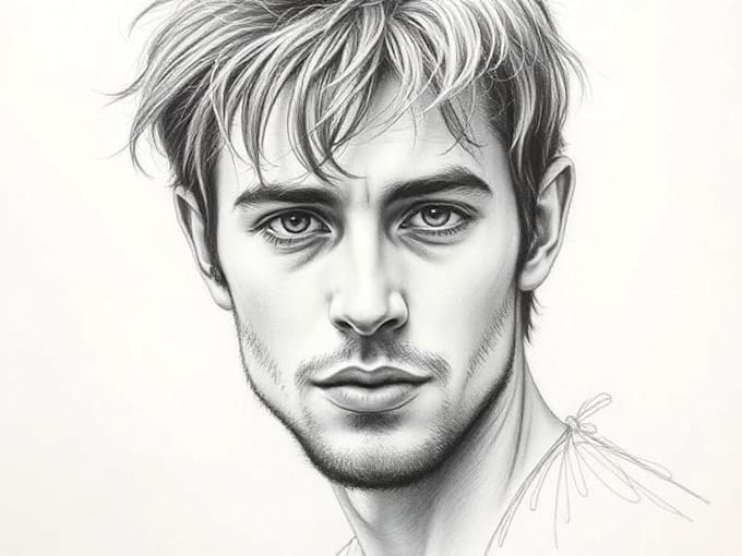 make a hyper realistic charcoal or pencil portrait