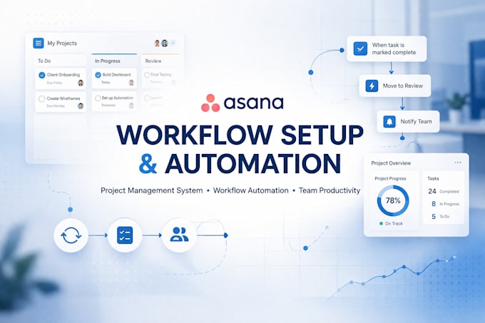 set up asana workflow automation and project management system