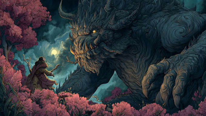 draw fantasy creatures and custom monster illustration