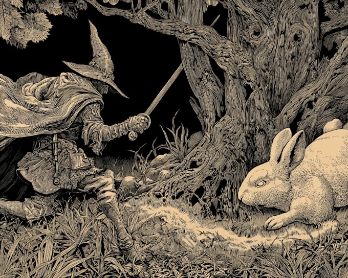 create custom linocut illustration