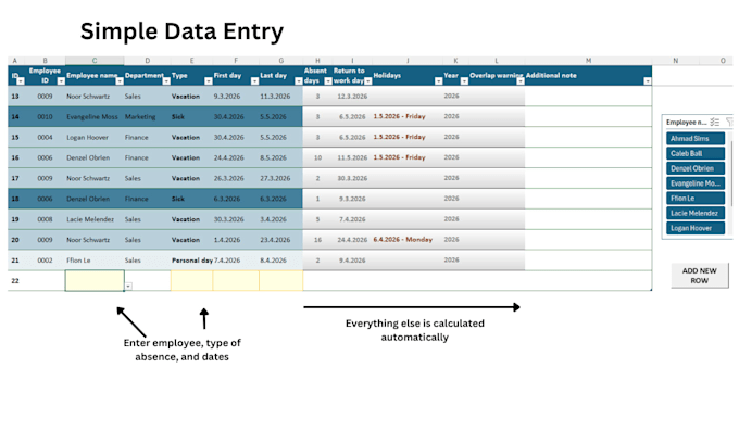 build a custom excel employee tracker with automation