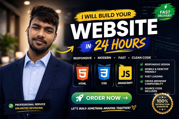 Create responsive website using html css javascript by U_3af824c1b278 ...