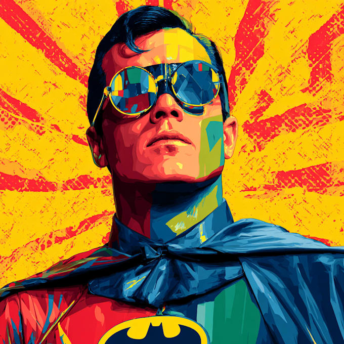 design an amazing superhero pop art