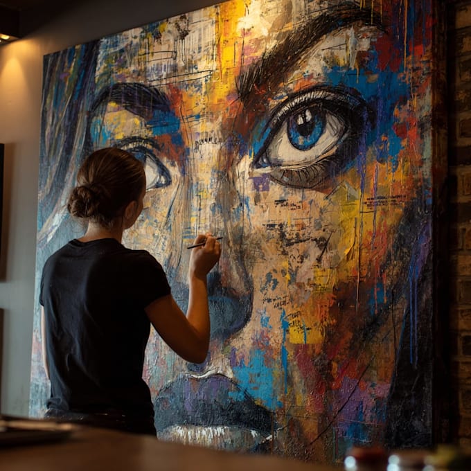 create graffiti pop art canvas designs and murals