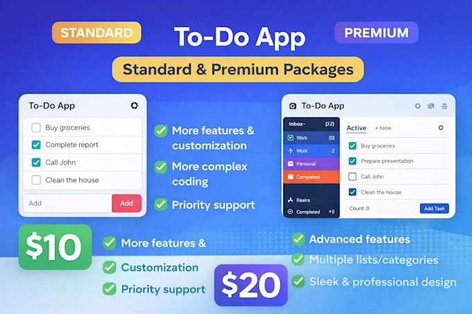 create a modern to do web app with advanced features using javascript