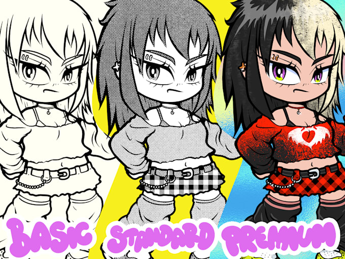 do create chibi y2k illustration for vtuber character