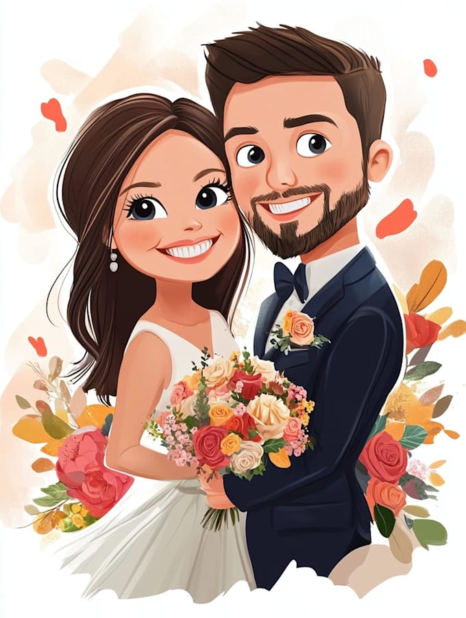 draw caricatures for couples, families, weddings