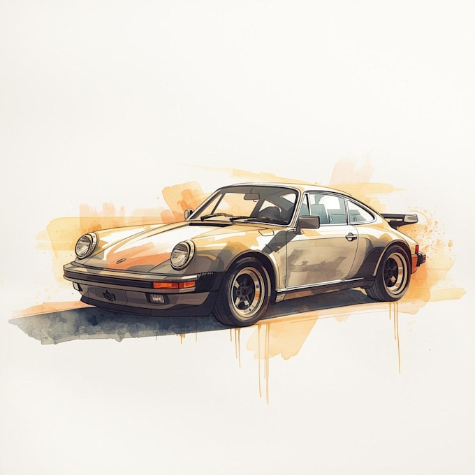 transform your car photo into a car illustration drawing