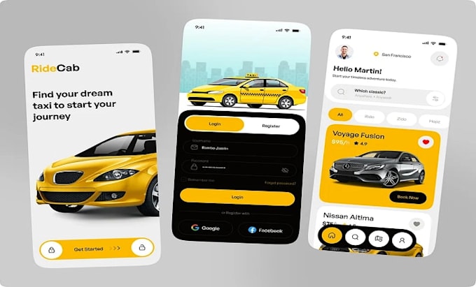 build taxi booking app uber clone app cab booking app rideshare app carpooling