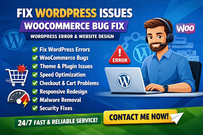 fix wordpress issues woocommerce bug fix wordpress error website design