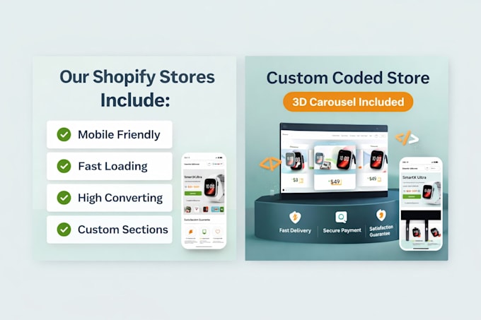 build a high converting 1 product shopify customdesign 3d courosal shopify store