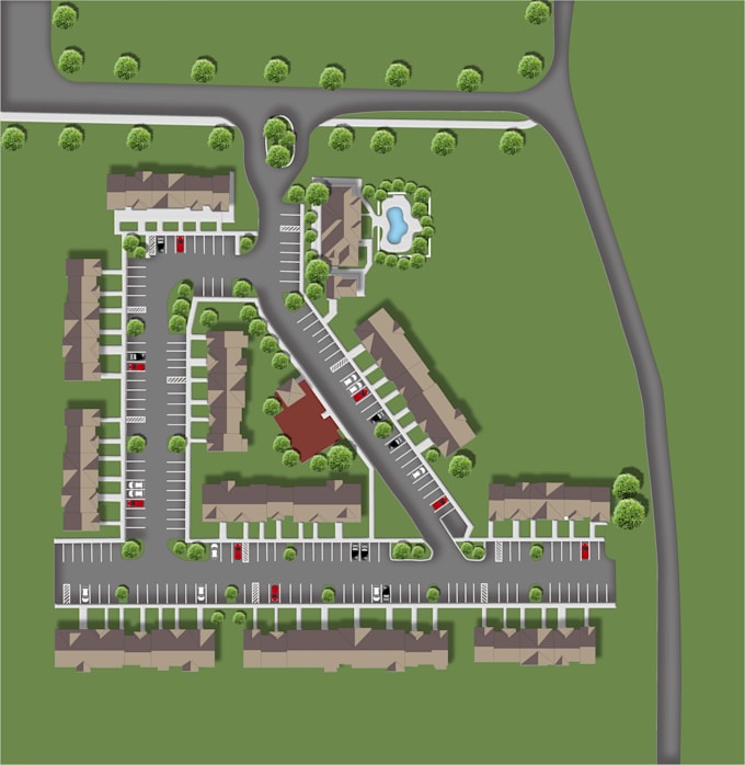 redraw site plan,2d site plan,property map,real estate map,aerial map
