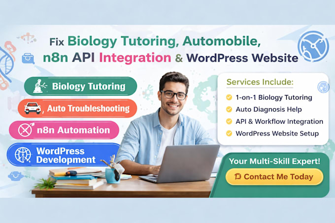 fix biology tutoring automobile n8n api integration evolution wordpress website