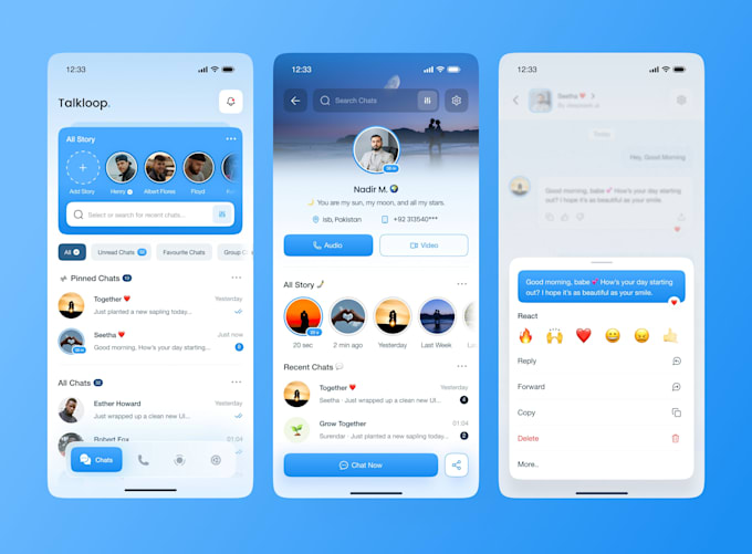 a modern mobile app UI UX in figma with user flow
