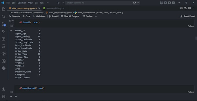 clean and process your dataset using python