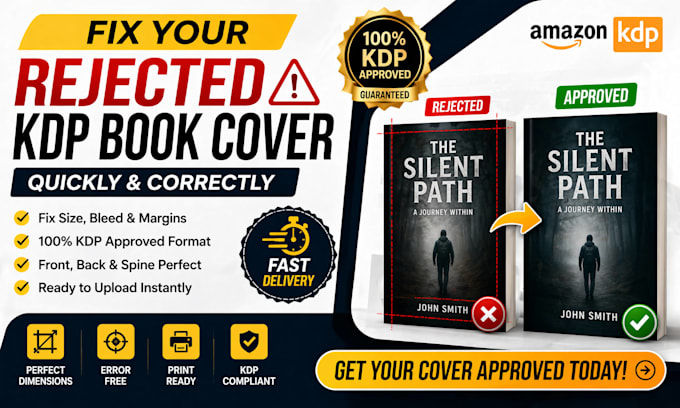 fix your rejected KDP book cover quickly and correctly