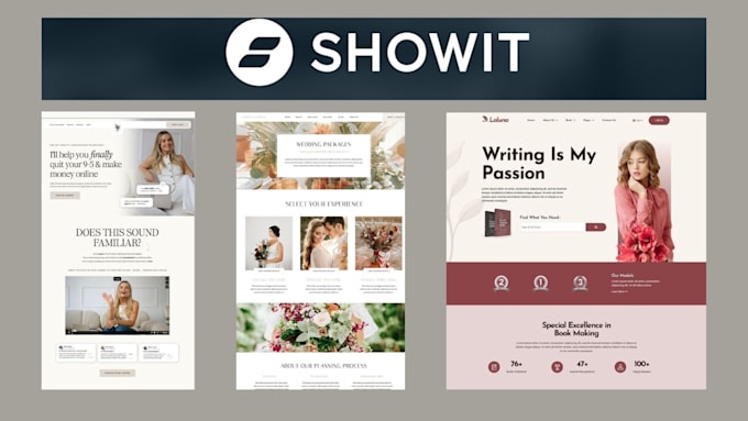 design showit website, redesign showit, landing page, showit customization