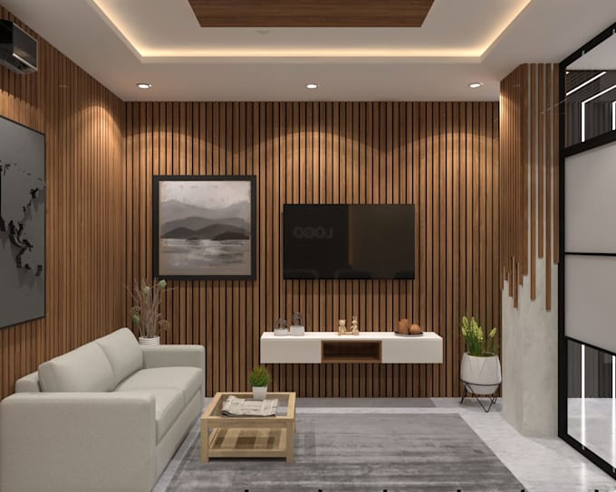 design modern interior with 2d layout and 3d design,
