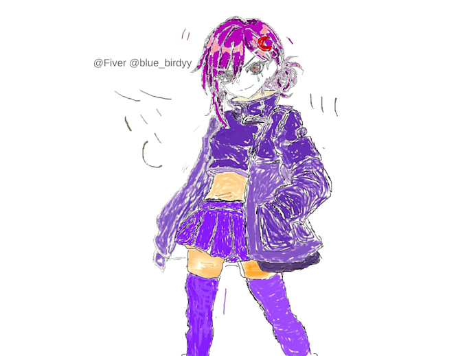 draw unique rough anime characters with expressive eyes