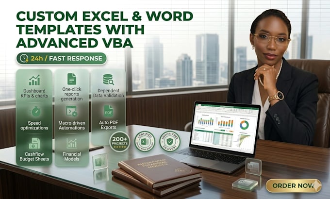 develop professional excel and word templates with advanced vba
