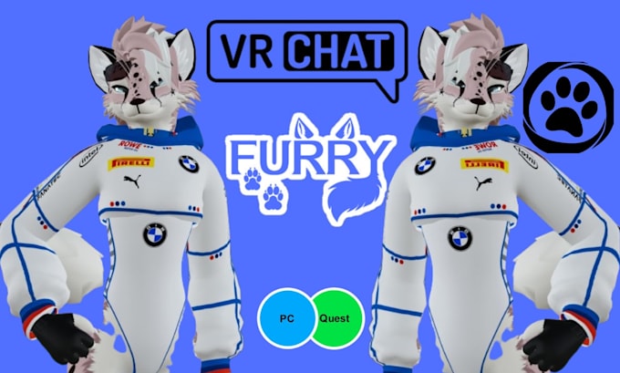 Create custom 3d vrchat avatar furry nsfw 3d model face tracking vrc ...