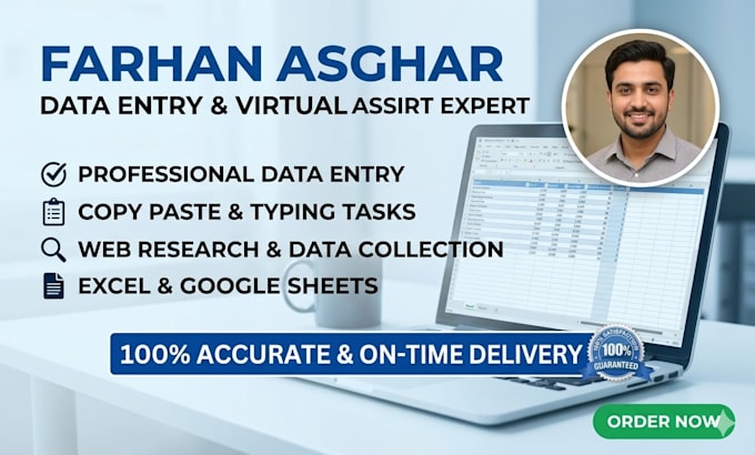 do professional data entry, copy paste and web research