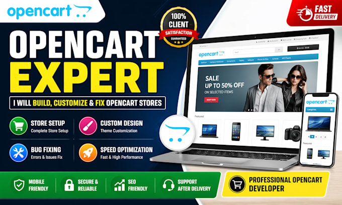 develop customize opencart ecommerce website setup opencart store and fix bugs