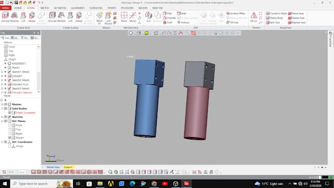 do reverse engineering from a scan into a clean cad model