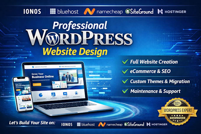 create wordpress website on ionos bluehost namecheap siteground hostinger