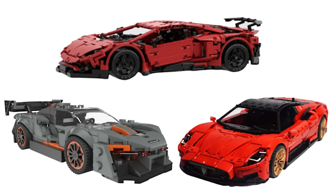 do custom 3d lego technic car, lego moc with xml part list and pdf instruction