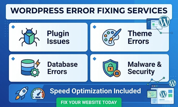 fix wordpress errors, critical issues, bugs, CSS, database errors