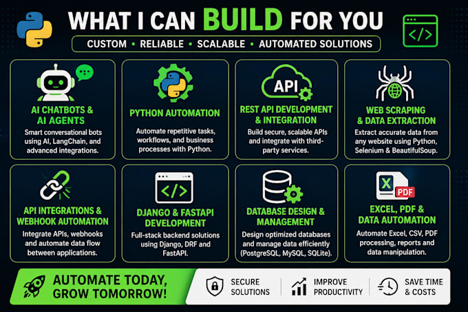 build python automation bots for repetitive business tasks