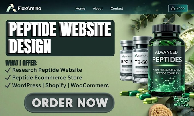 peptide website design research peptide, peptide website in shopify or wordpress