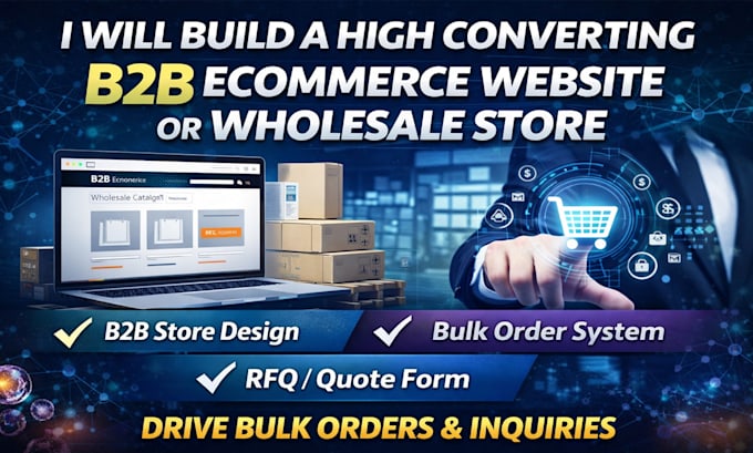 build high converting b2b ecommerce website or ecommerce store wholesale store