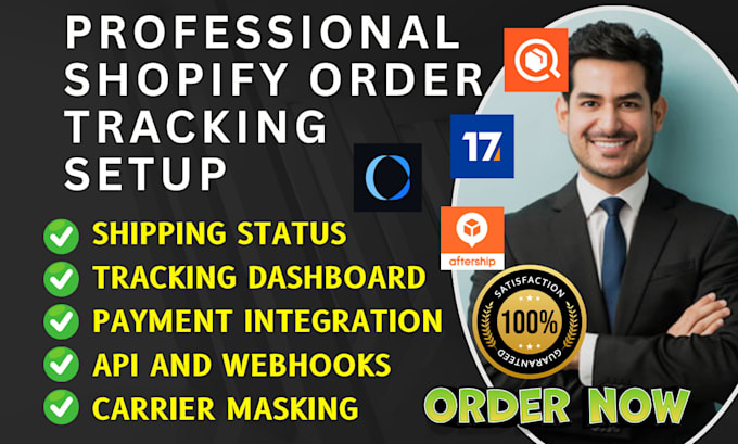 setup shopify order tracking aftership track123 17track tracktor trackingmore