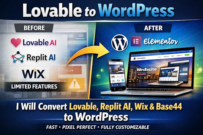 lovable to wordpress, wix to wordpress, replit to wordpress, clone website