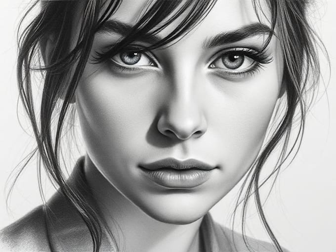 draw a detailed pencil or charcoal portrait