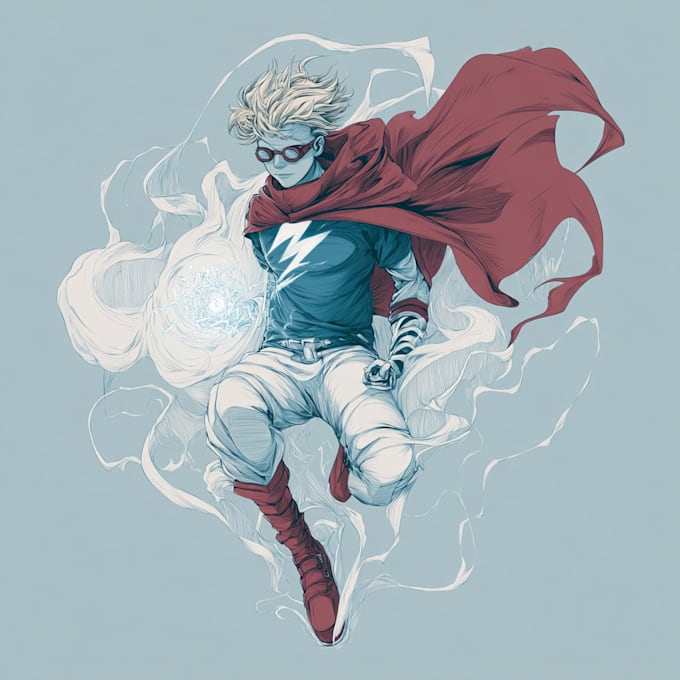 illustrate a gorgeous superhero comic cartoon character for yourself