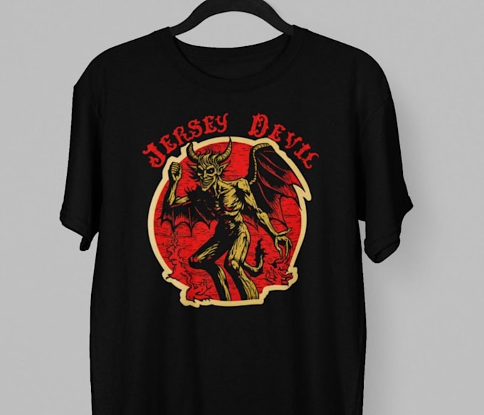 make retro t shirt halloween devil logo