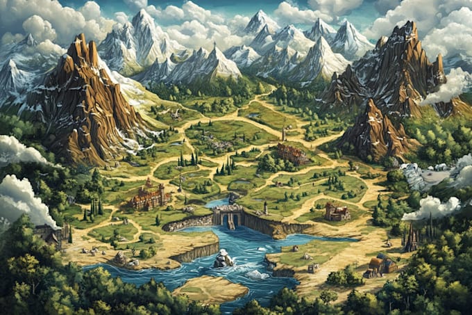 do fantasy map illustration for map