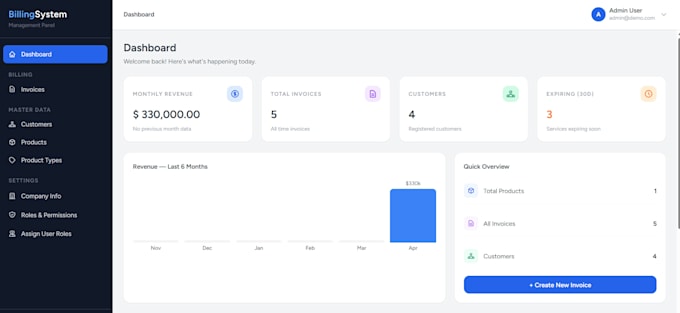 build billing management system using laravel and vuejs