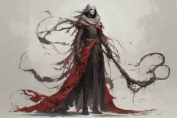 make a fantasy horro ,horror character and concept art
